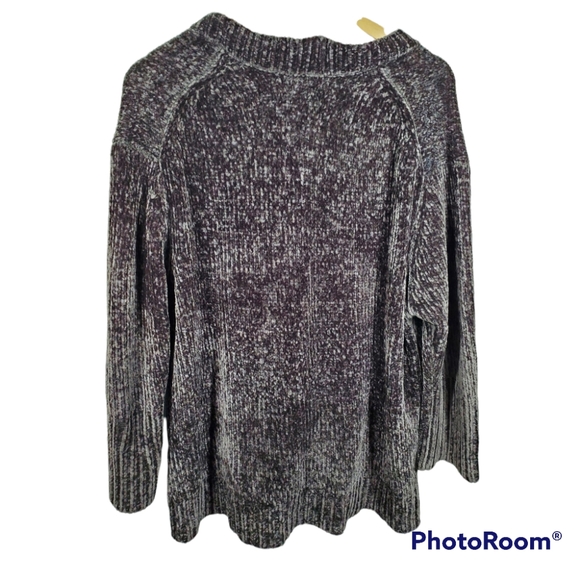 COPY! Zara Knit Sweater Pullover V Neck Black Super Soft Oversized S - Picture 2 of 3